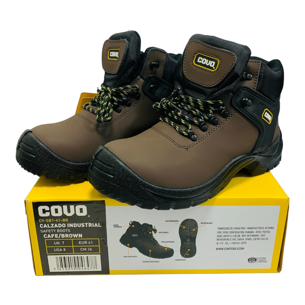 BOTAS DE SEGURIDAD MARRONES TALLA 41 COVO