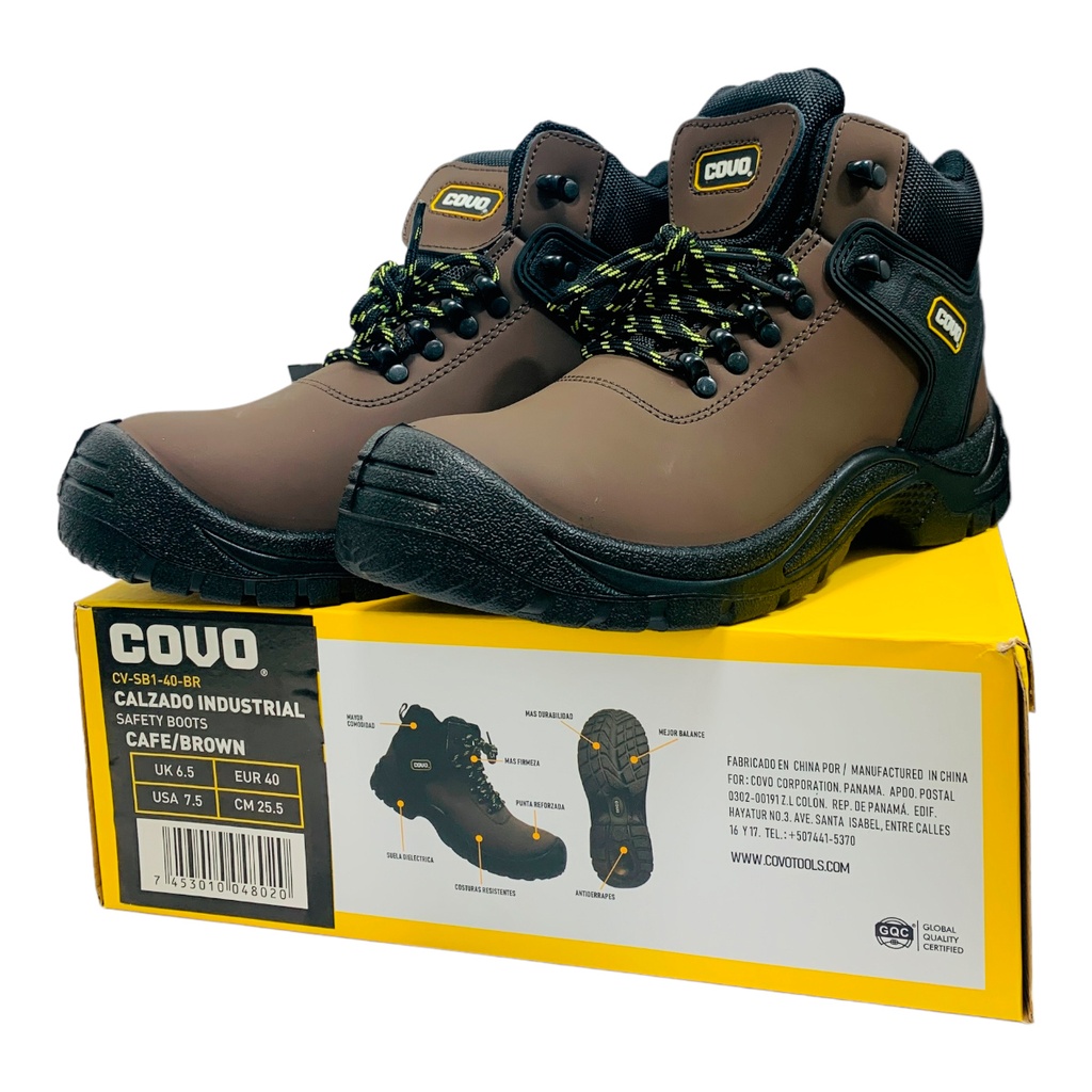 BOTAS DE SEGURIDAD MARRONES TALLA 40 COVO