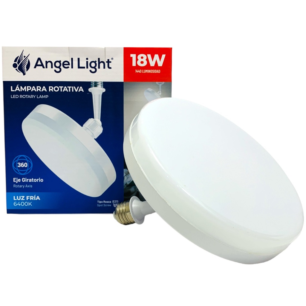 LAMPARA LED ROTATIVA 360 GRADOS 18W LUZ FRIA 6400K ANGEL LIGHT