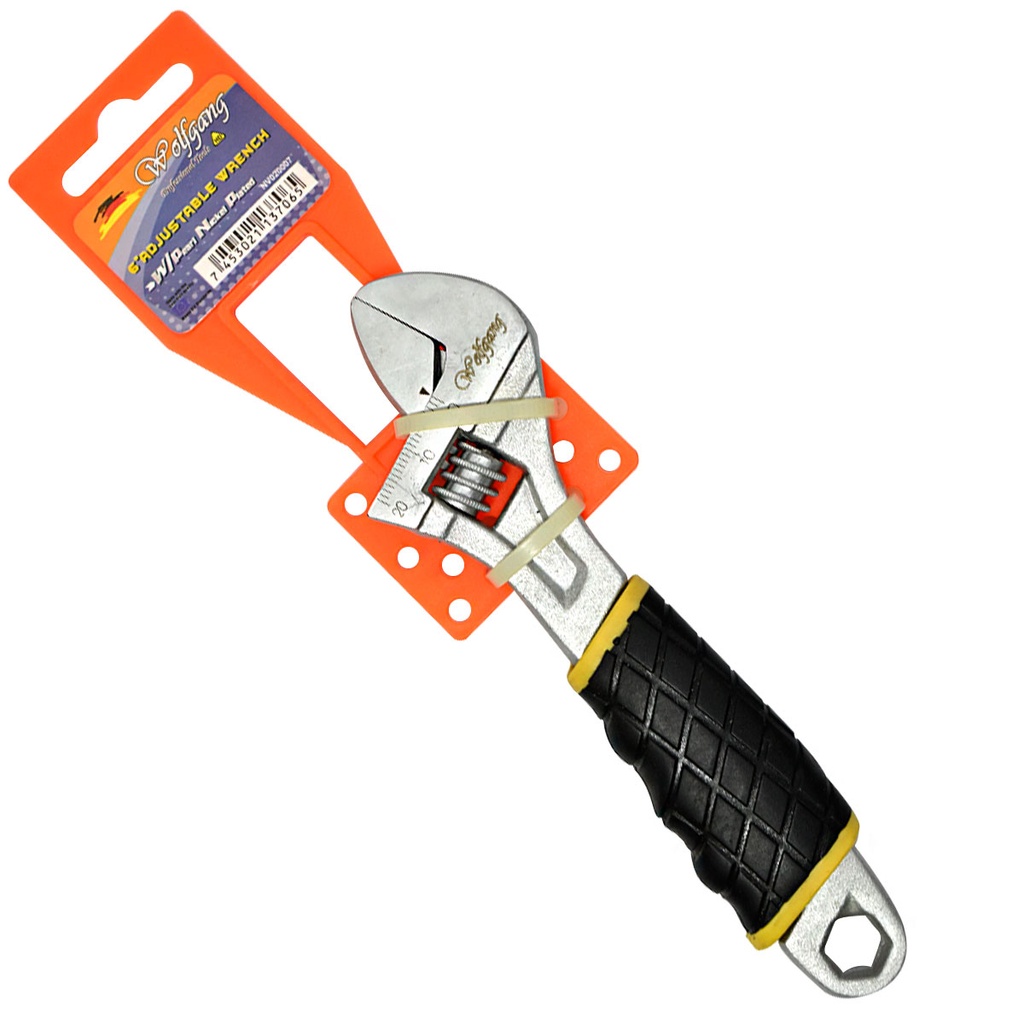 LLAVE AJUSTABLE 6" MANGO DE GOMA WOLFGANG