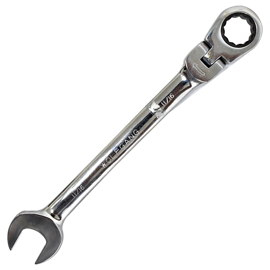 LLAVE COMBINADA 11/16" CON RATCHET MOVIBLE WOLFGANG