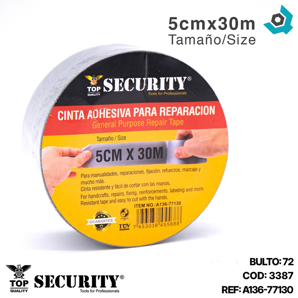 CINTA DE EMBALAR GRIS SECURITY A136-77130
