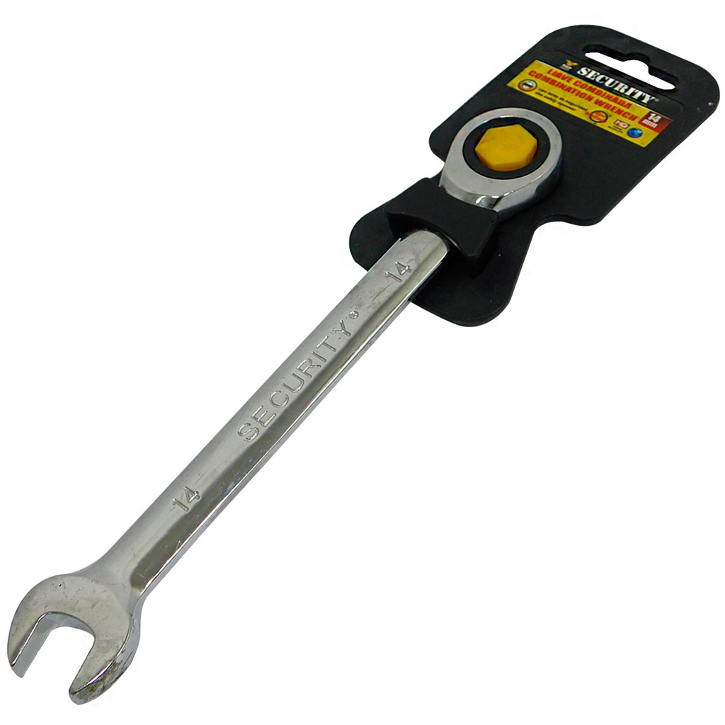 LLAVE COMBINADA 14MM CON RATCHET FIJO SECURITY