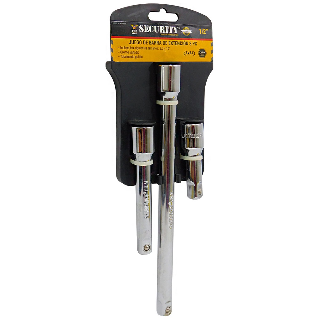 JUEGO DE BARRAS DE EXTENSION 1/2" 3 PIEZAS SECURITY