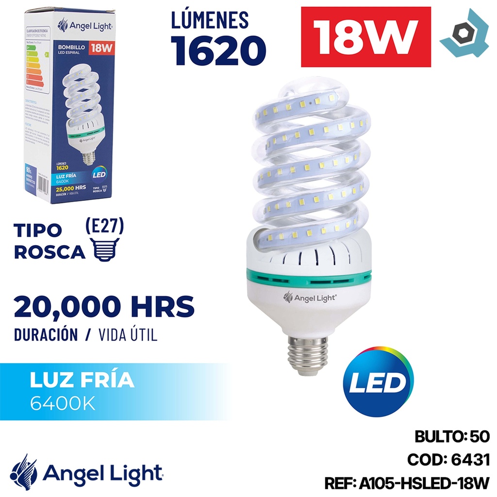 BOMBILLOS LED ESPIRAL 18W ANGEL LIGHT