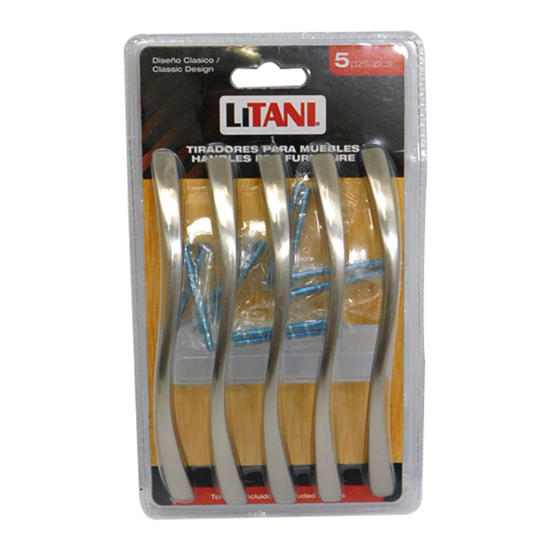 JUEGO DE TIRADORES 5PZAS 128MM LITANI