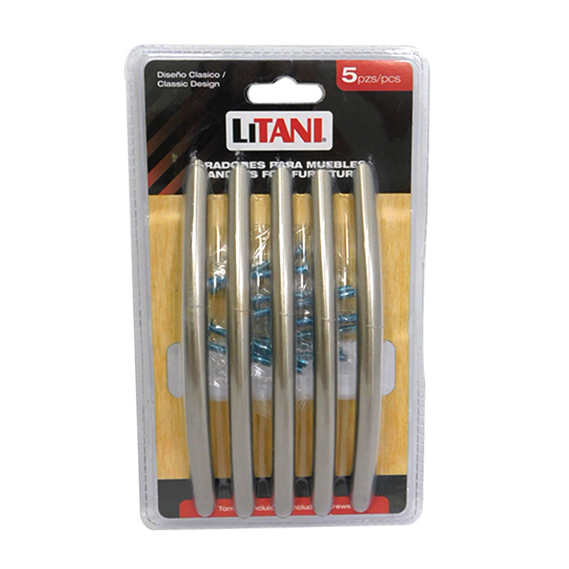 JUEGO DE TIRADORES 5PZAS 128MM LITANI