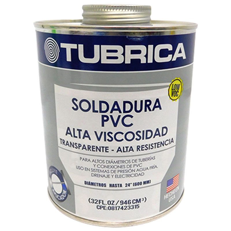 SOLDADURA PVC ALTA VISCOSIDAD 1/4GL TUBRICA