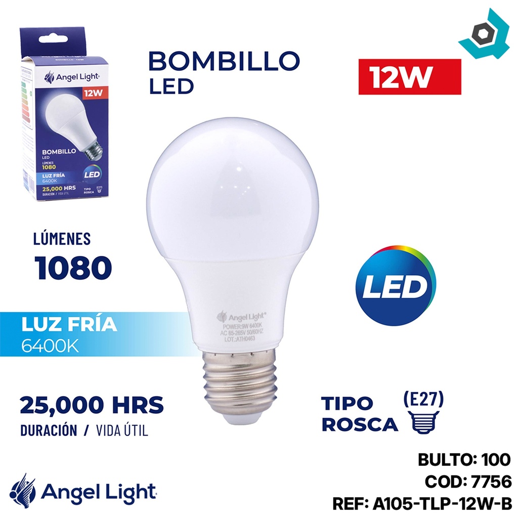 BOMBILLO LED 12W MULTIVOLTAJE ANGEL LIGHT