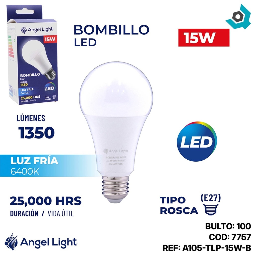 BOMBILLO LED 15W MULTIVOLTAJE ANGEL LIGHT