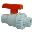 VALVULA 1/2" DE PVC CON ROSCA TUBRICA