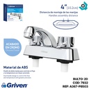 GRIFERIA PARA LAVAMANOS 4" DOBLE MANIJA GRIVEN
