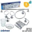 JUEGO DE BANO CROMADO 6 PIEZAS GRIVEN
