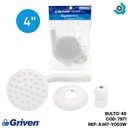 REGADERA PARA BANO 4" ABS BLANCO GRIVEN