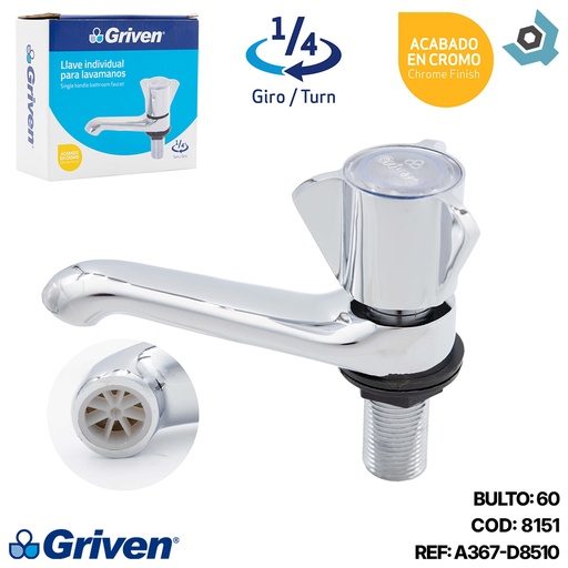 [8151] GRIFERIA PARA LAVAMANOS INDIVIDUAL  GRIVEN