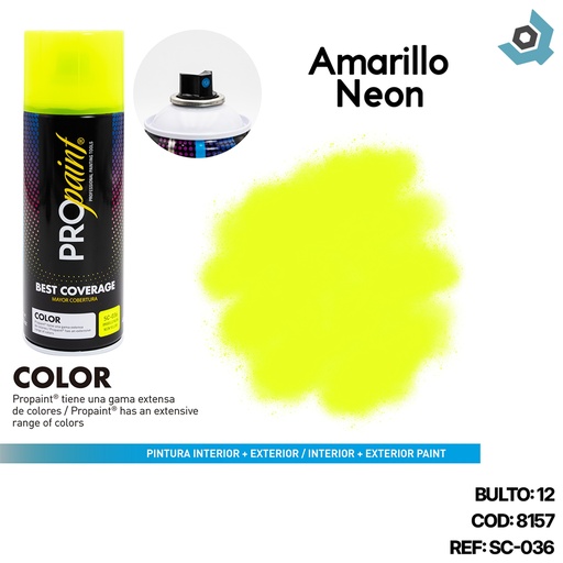 [8157] PINTURA EN SPRAY AMARILO NEON PRO PAINT