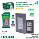 APAGADOR CON TOMA PLATEADO TROEN