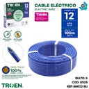 CABLE ELECTRICO 12 AWG AZUL 7 HILOS TROEN