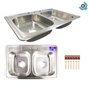 FREGADERO DOBLE 40 X 35CM ACERO INOXIDABLE GRIVEN