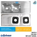 FREGADERO DOBLE 39 X 53 CM CON ESCURRIDOR GRIVEN