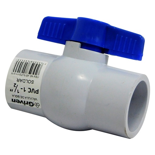 [8573] VALVULA 1 1/2" DE PVC SIN ROSCA GRIVEN