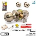 CERRADURA POMO TUBULAR PARA DORMITORIO COBRE ENVEJECIDO COVO