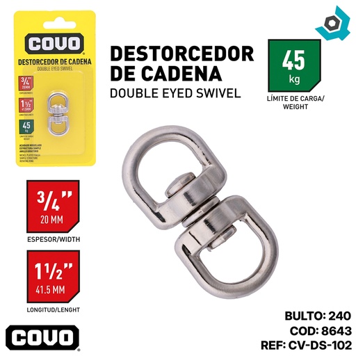 [8643] DESTORCEDOR DE CADENA 1 1/2" COVO
