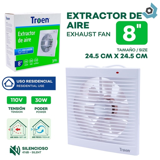 [8760] EXTRACTOR DE AIRE 8" TROEN