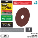 DISCO DE LIJA 4 1/2" X 7/8" GRANO 100 COVO