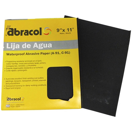 [8838] LIJA DE AGUA DE 9" X 11" GRANO 320 ABRACOL