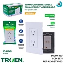 TOMACORRIENTE DOBLE BLANCO CON TIERRA TROEN