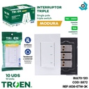 APAGADOR TRIPLE BLANCO TROEN