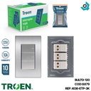 APAGADOR TRIPLE PLATEADO TROEN