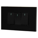 APAGADOR TRIPLE NEGRO TROEN