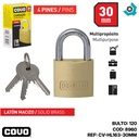 CANDADO 30MM LATON MACIZO COVO