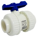 VALVULA 3/4" DE PVC SIN ROSCA UNION DOBLE GRIVEN