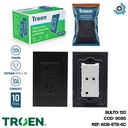 TOMACORRIENTE DOBLE NEGRO CON TIERRA TROEN