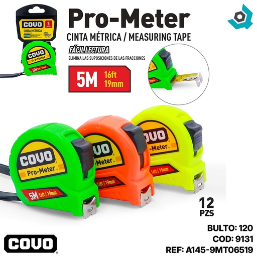 [9131] CINTA METRICA 5M X 19MM COVO