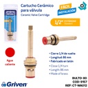 CARTUCHO CERAMICO 1/2" PARA LLAVE DE DUCHA GRIVEN