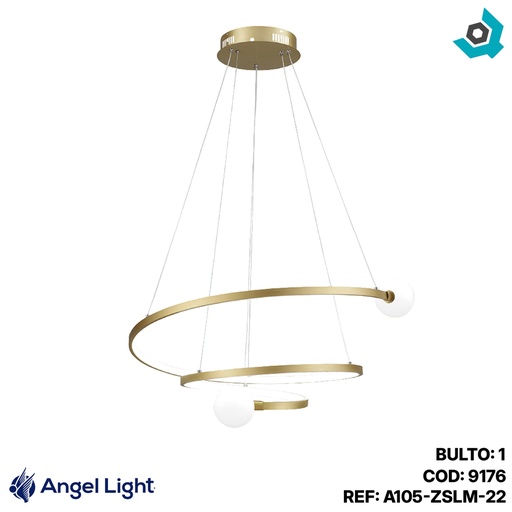[9176] LAMPARA LED COLGANTE 66W ESPIRAL ANGEL LIGHT