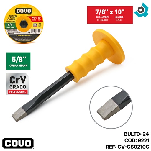 [9221] CINCEL FRIO 5/8" X 10" PUNTA CUADRADA COVO