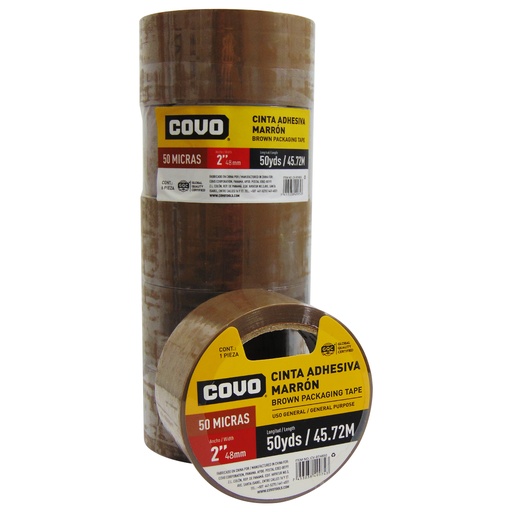 [9285] CINTA ADHESIVA MARRON 45MT PARA EMBALAR COVO