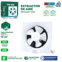EXTRACTOR DE AIRE 8" PARA PARED TROEN
