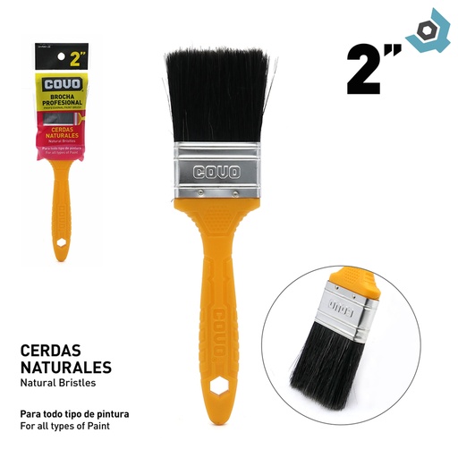 [9317] BROCHA 2" CERDAS NATURALES NEGRAS COVO