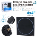 DESAGUE DE PISO 4" X 4" PUSH CUADRADO GRIVEN