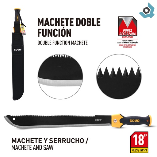 [9364] MACHETE 18" DOBLE FUNCIONALIDAD COVO