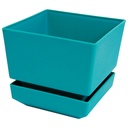 MATERO Y PLATO PP ART CUAD TEX L12 TURQUESA DP