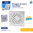 DESAGUE DE PISO 4" X 4" ACERO INOXIDABLE GRIVEN