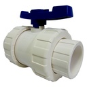 VALVULA 1 1/2" DE PVC SIN ROSCA UNION DOBLE GRIVEN