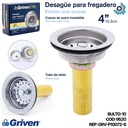 DESAGUE PARA FREGADERO 4" ACERO INOXIDABLE GRIVEN ELITE